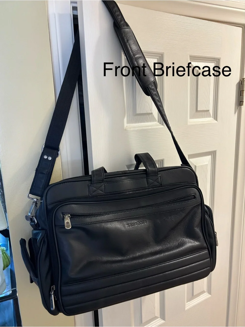 Samsonite Black Leather Briefcase Shoulder Bag